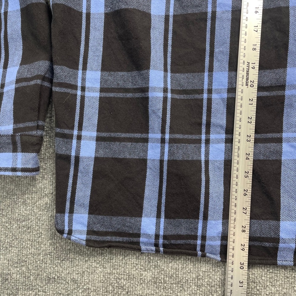 RATS Darkside Initiative Flannel Shirt Mens XXL Black Blue Plaid Long Sleeve - Picture 6 of 6